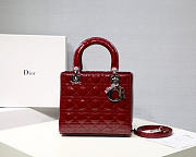 Modishbags Dior Leather Wine Red Handbag With Silver Hardware - 1