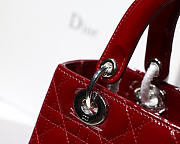 Modishbags Dior Leather Wine Red Handbag With Silver Hardware - 5