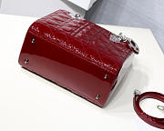 Modishbags Dior Leather Wine Red Handbag With Silver Hardware - 3