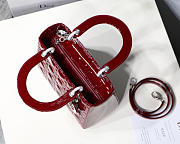 Modishbags Dior Leather Wine Red Handbag With Silver Hardware - 6