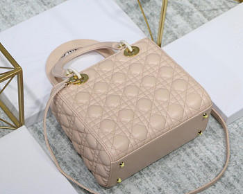 Modishbags Dior Leather Light Pink Handbag With Gold Hardware