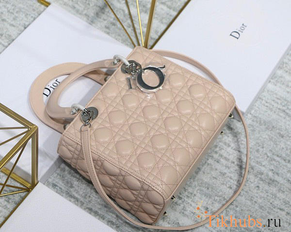 Modishbags Dior Leather Light Pink Handbag With Sliver Hardware - 1
