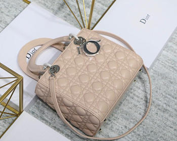 Modishbags Dior Leather Light Pink Handbag With Sliver Hardware