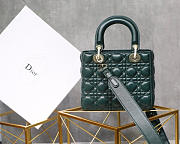 Modishbags Lady Dior Leather Lambskin Dark Green Handbag - 5