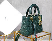 Modishbags Lady Dior Leather Lambskin Dark Green Handbag - 6