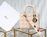 	Modishbags Lady Dior Leather Lambskin Light Pink Handbag - 1
