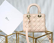 	Modishbags Lady Dior Leather Lambskin Light Pink Handbag - 3