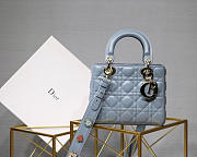 Modishbags Lady Dior Leather Lambskin Light Blue Handbag - 1