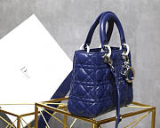 Modishbags Lady Dior Leather Lambskin Dark Blue Handbag - 4