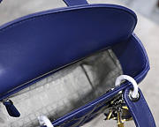 Modishbags Lady Dior Leather Lambskin Dark Blue Handbag - 6