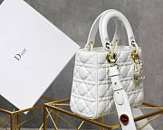 	Modishbags Dior Leather Lambskin White Handbag With Gold Hardware - 2