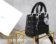 Modishbags Dior Leather Lambskin Black Handbag With Silver Hardware - 4