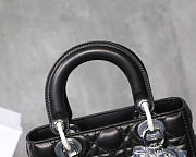 Modishbags Dior Leather Lambskin Black Handbag With Silver Hardware - 2