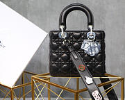 Modishbags Dior Leather Lambskin Black Handbag With Silver Hardware - 1