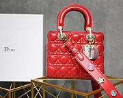 Modishbags Dior Leather Lambskin Red Handbag With Gold Hardware - 1