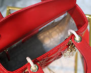 Modishbags Dior Leather Lambskin Red Handbag With Gold Hardware - 3