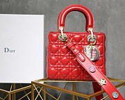 Modishbags Dior Leather Lambskin Red Handbag With Gold Hardware - 6