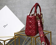 Modishbags Dior Leather Lambskin Wine Red Handbag With Gold Hardware - 5