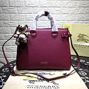 Modishbags Classic Leather Tote Bag With Burgundy - 1