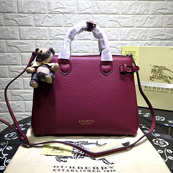 Modishbags Classic Leather Tote Bag With Burgundy