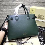 	Modishbags Classic Leather Tote Bag With Green - 3