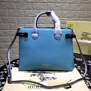 Modishbags Classic Leather Tote Bag With Blue - 5