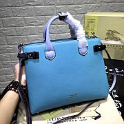 Modishbags Classic Leather Tote Bag With Blue - 3