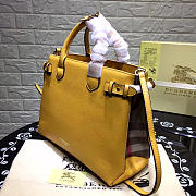 	Modishbags Classic Leather Tote Bag With Yellow - 6