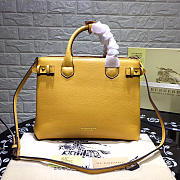 	Modishbags Classic Leather Tote Bag With Yellow - 5