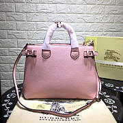 Modishbags Classic Leather Tote Bag With Pink - 2