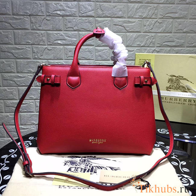 	Modishbags Classic Leather Tote Bag Red - 1