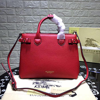 	Modishbags Classic Leather Tote Bag Red