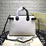 	Modishbags Classic Leather Tote Bag With White - 1