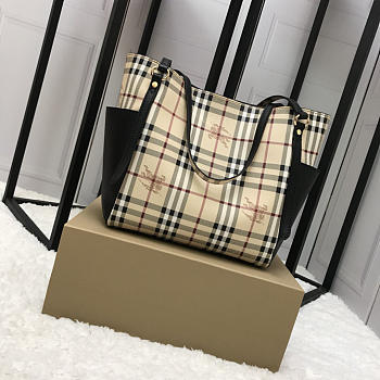 Modishbags Original Check Tote Small Handbag With Black