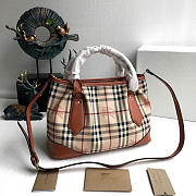 Modishbags Original Check Tote Handbag In Brown - 4