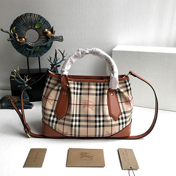 Modishbags Original Check Tote Handbag In Brown