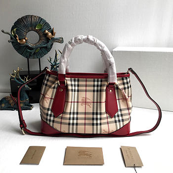 Modishbags Original Check Tote Handbag In Red