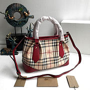 Modishbags Original Check Tote Handbag In Red - 2