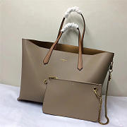 Modishbags Original Leather Shopping Handbag In Khaki - 1