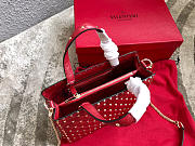 Modishbags Garavani Rockstud Spike Lambskin Handbag In Red - 5