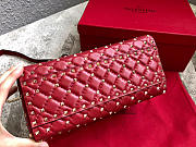 Modishbags Garavani Rockstud Spike Lambskin Handbag In Red - 2