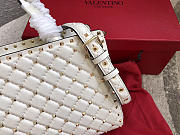 	Modishbags Garavani Rockstud Spike Lambskin Handbag In White - 4