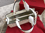 	Modishbags Garavani Rockstud Spike Lambskin Handbag In White - 3