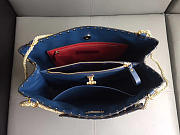 Modishbags Original Lambskin Spike Tote Bag In Blue - 3