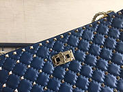 Modishbags Original Lambskin Spike Tote Bag In Blue - 2