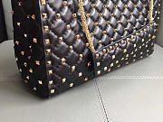 Modishbags Original Lambskin Spike Tote Bag With Black - 2