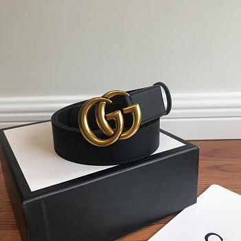 Modishbags Gucci calfskin belt in Gold Hardware 3.4cm 