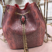 Modishbags Water snakeskin Bucket bag in Red - 2