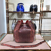 Modishbags Water snakeskin Bucket bag in Red - 4