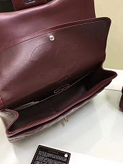 Modishbags Jumbo Flap Wine Red Bag With Silver Or Gold Hardware 30cm - 6